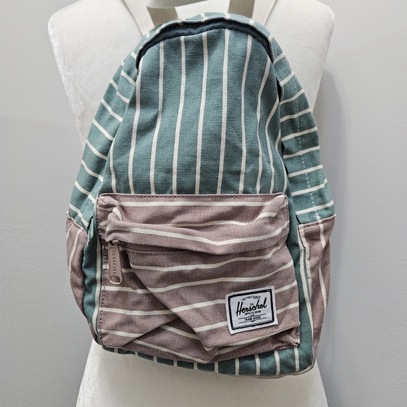 Herschel Supply Company Green and Pink Striped Backpack MINI - Picture 1 of 6